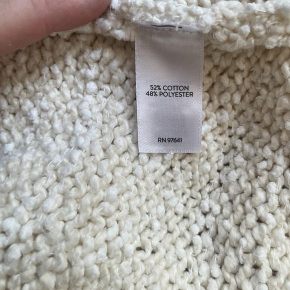 J Jill Sweater Women Extra Large Beige Cowl Neck Boucle Knit Boxy Pullover Top - Picture 11 of 13